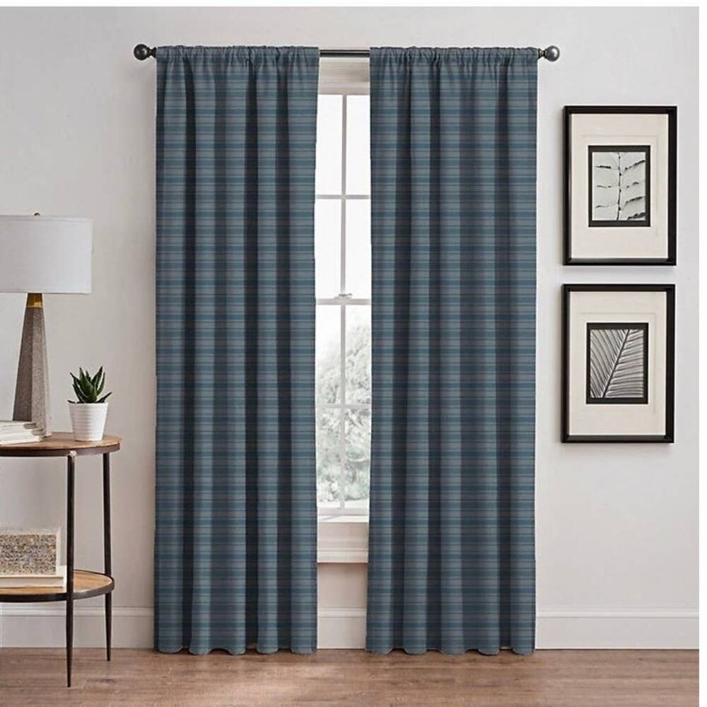 Emerson stripe rod pocket 3 panels 84"